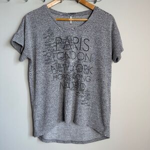 Soyaconcept Women's Short Sleeve T-Shirt Lightweight High/Low Marled Gray‎ M